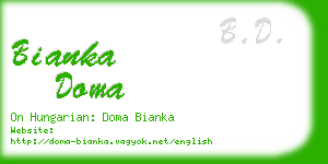 bianka doma business card